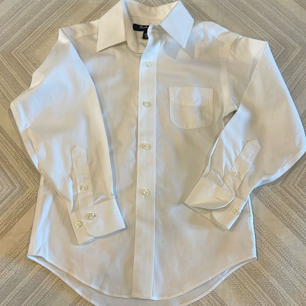 Brooks Brothers Boys White Dress Button Down Shirt - Size 6